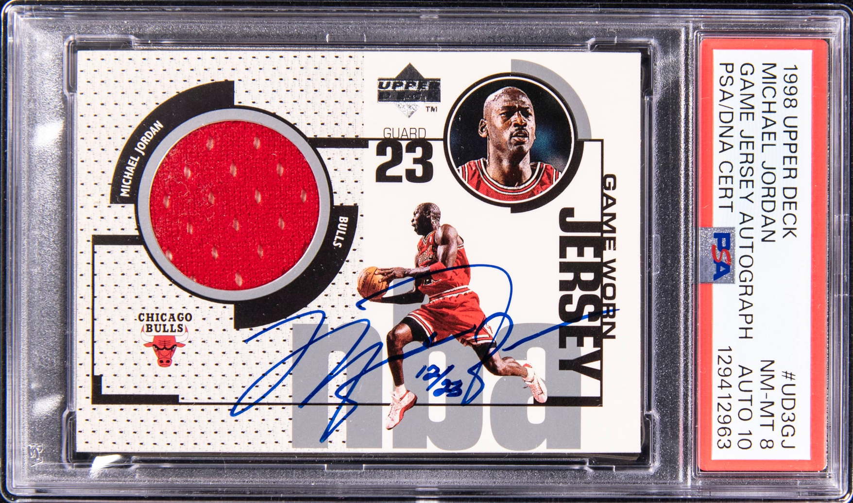 1998-99 Upper Deck Game Jersey Autographs Michael Jordan card. 