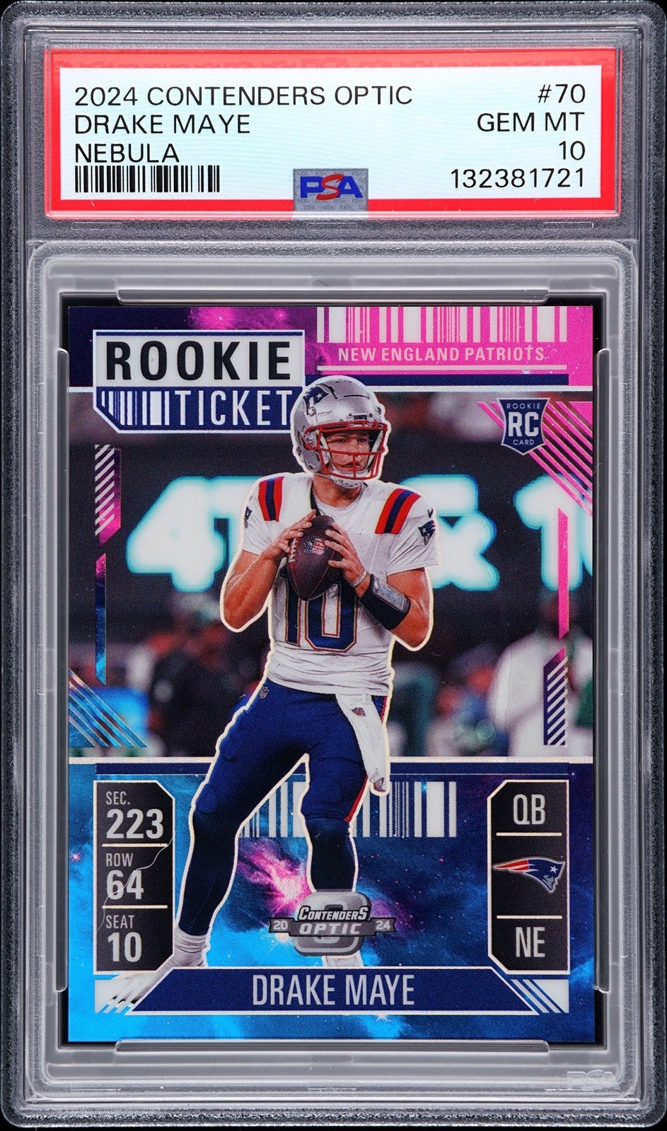 2024 Panini Contenders Rookie Ticket Optic “Nebula” card