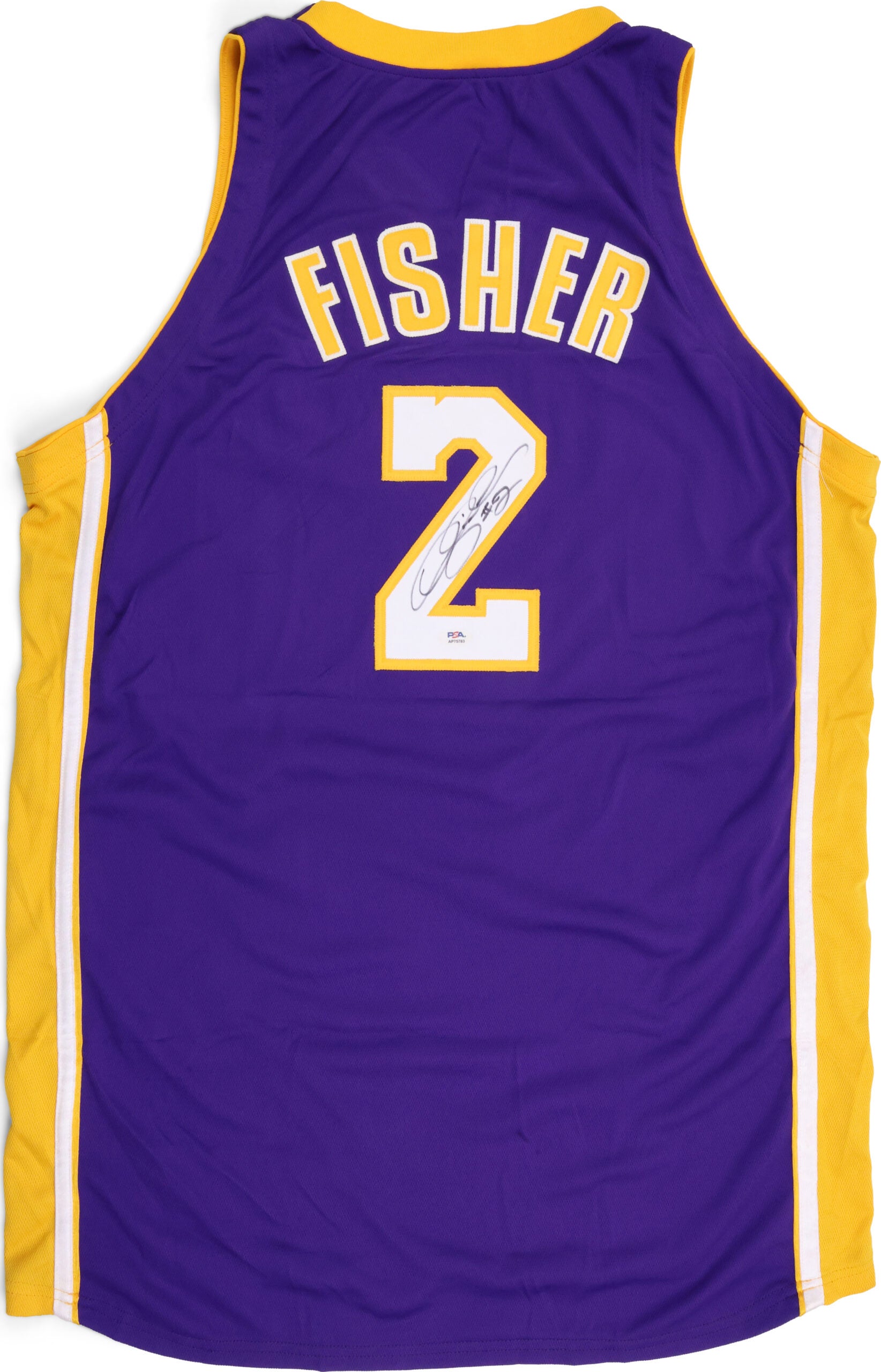 Derek Fisher signed Lakers jersey. 