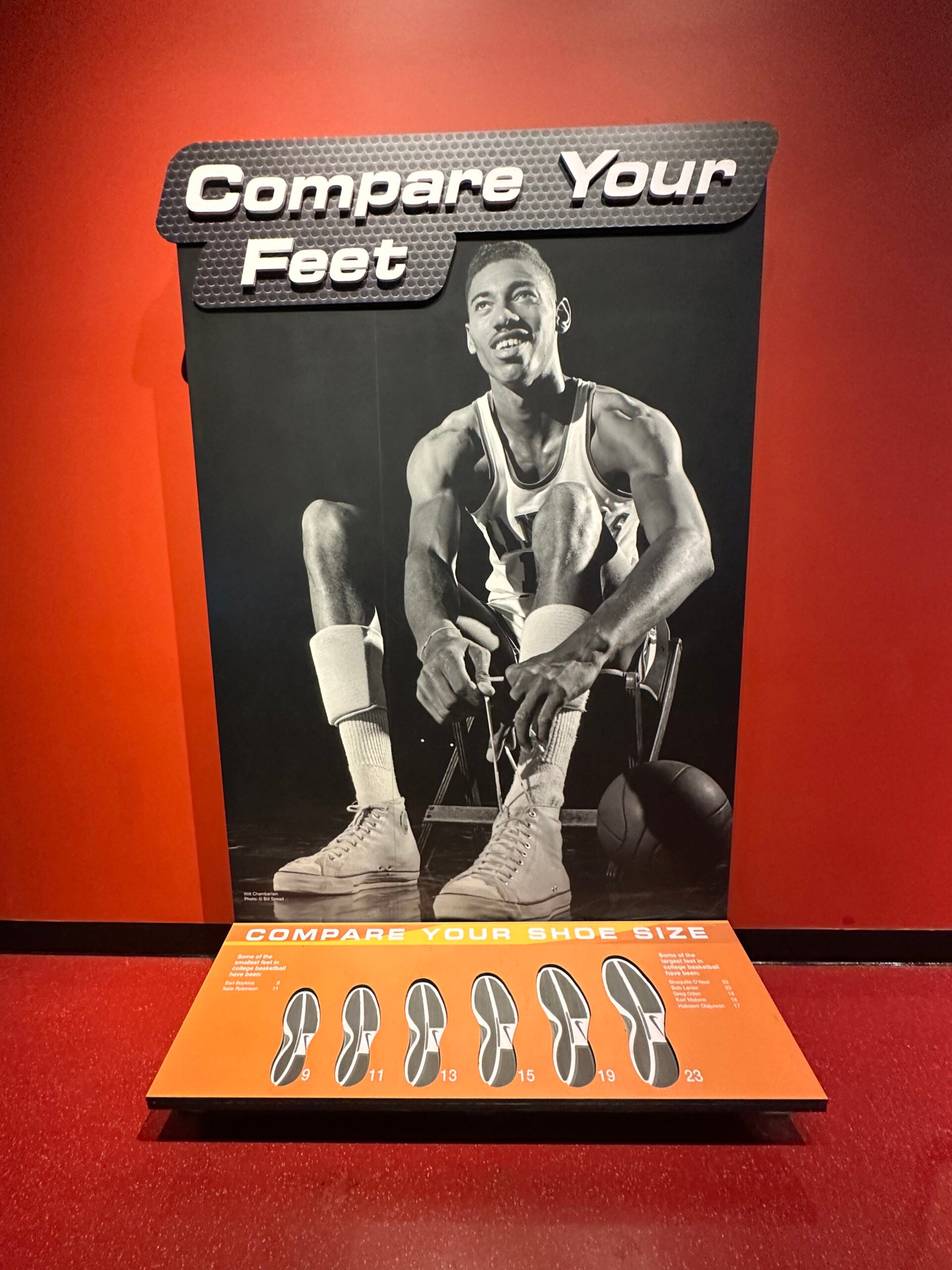Check your shoe size at The College Basketball Experience.