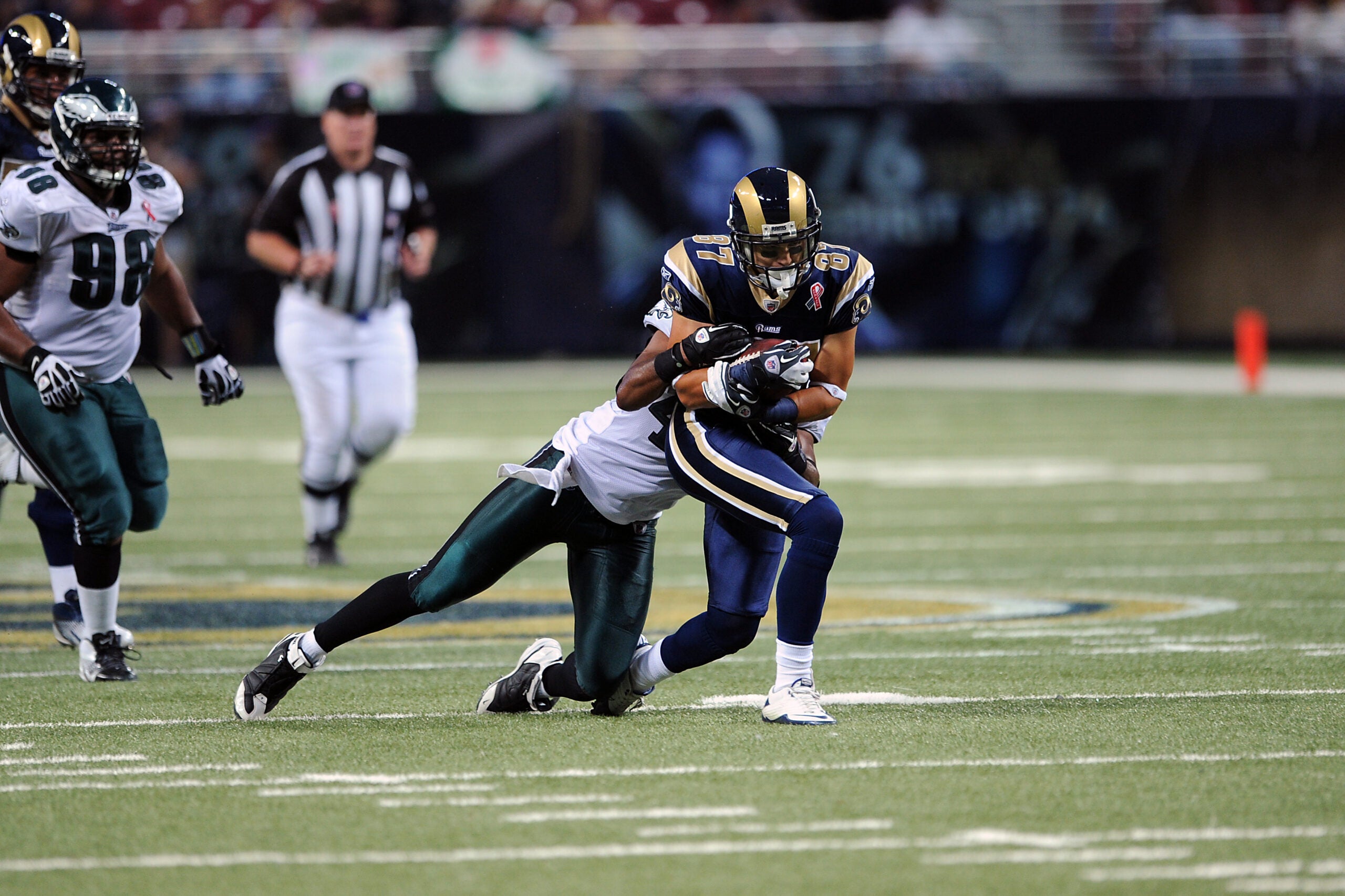 Greg Salas makes a reception for the Rams in 2011. 