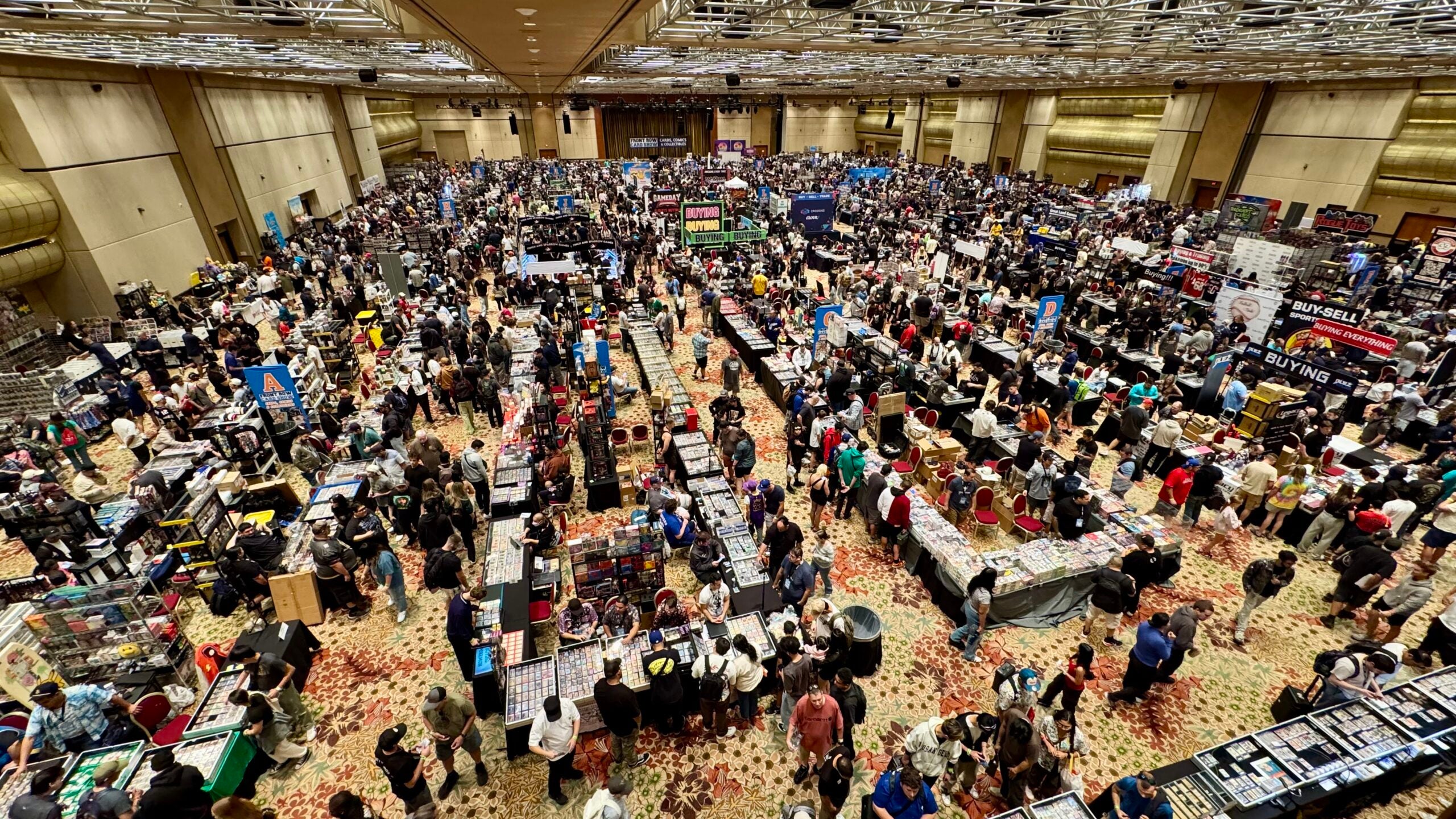 The show floor of the Front Row Card Show in Las Vegas. 