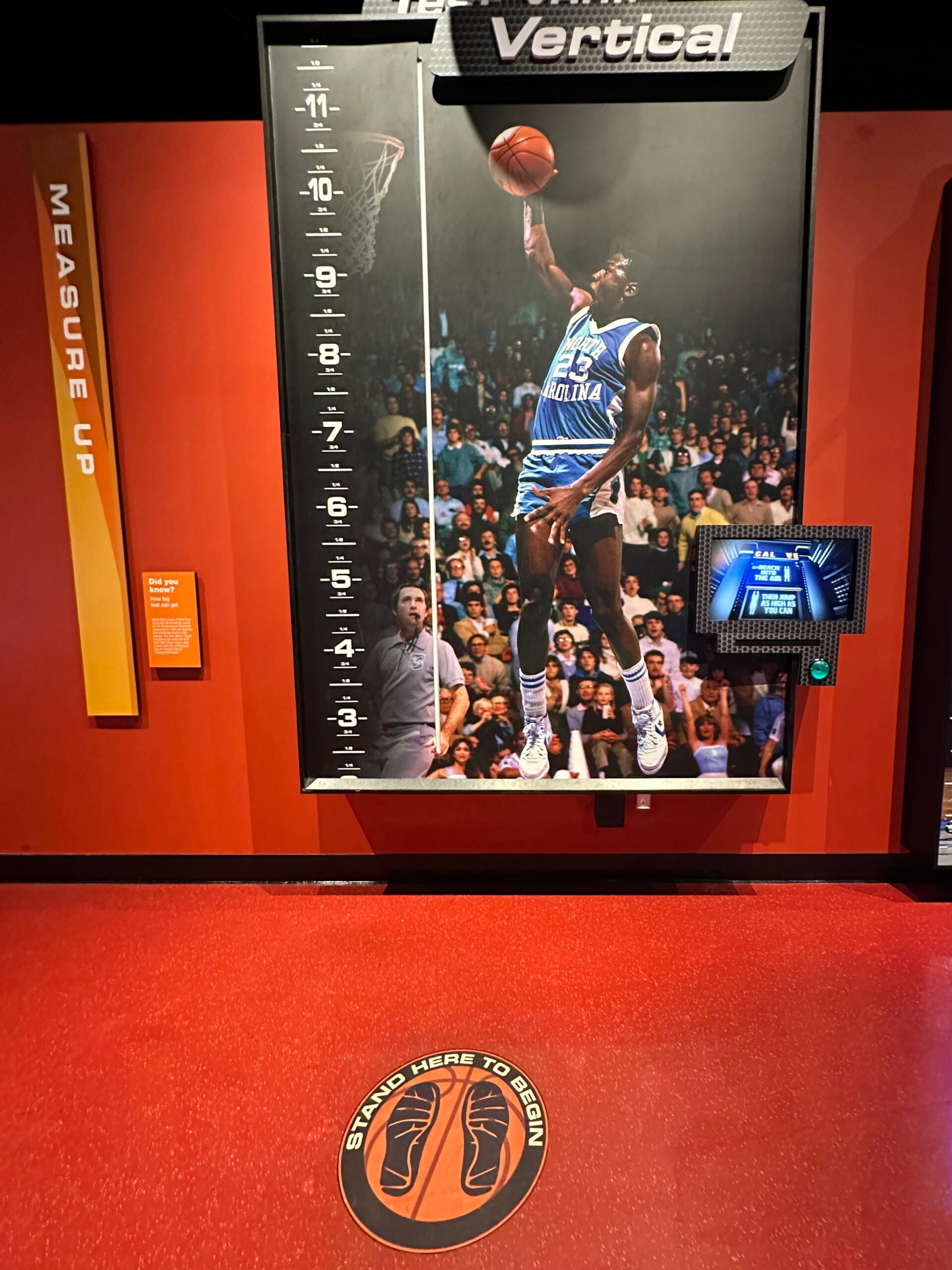 You can test your vertical leap at The College Basketball Experience. 