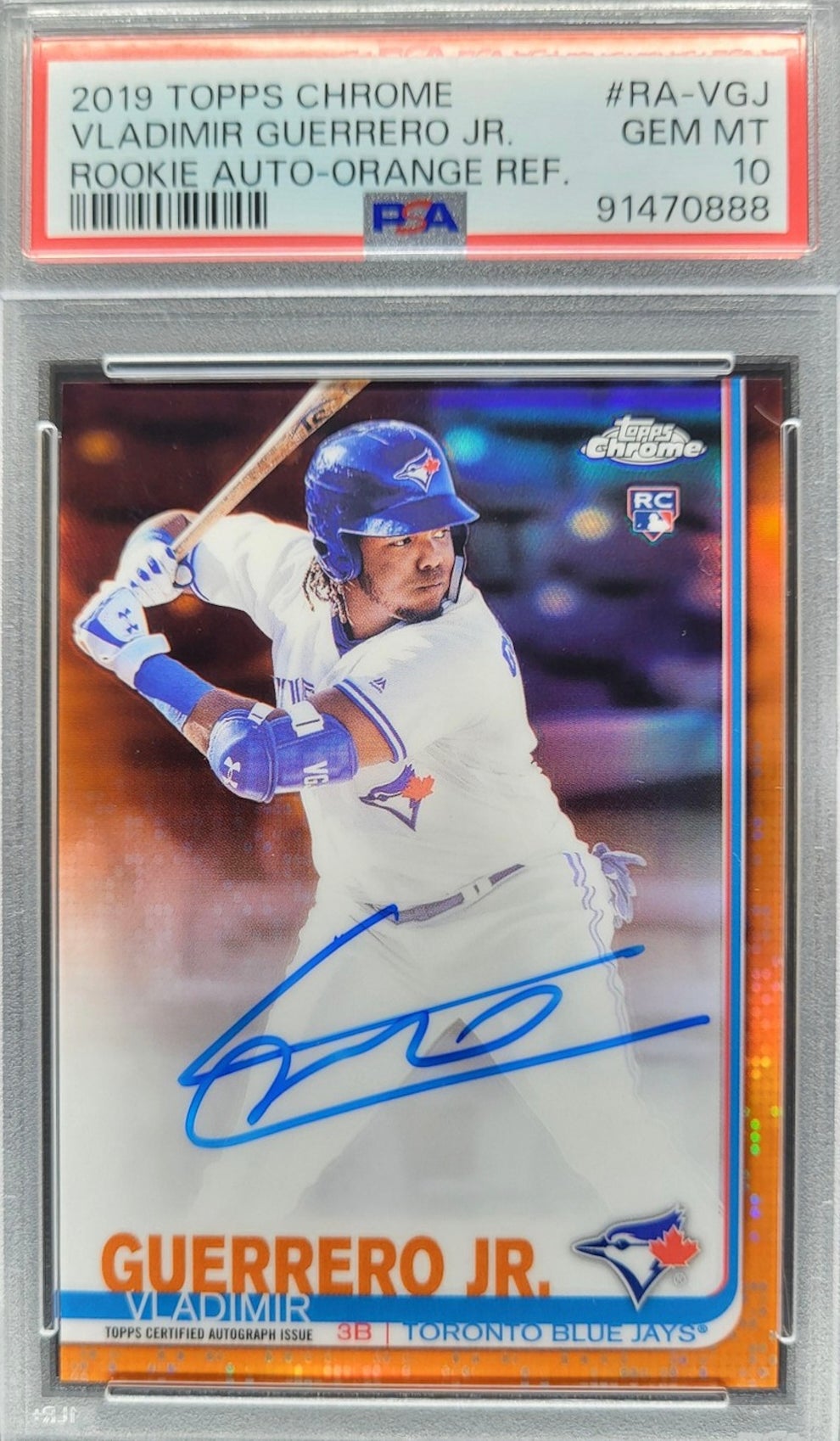 2019 Topps Chrome Vlad Guerrero Jr. Rookie Auto Orange Refractor. 