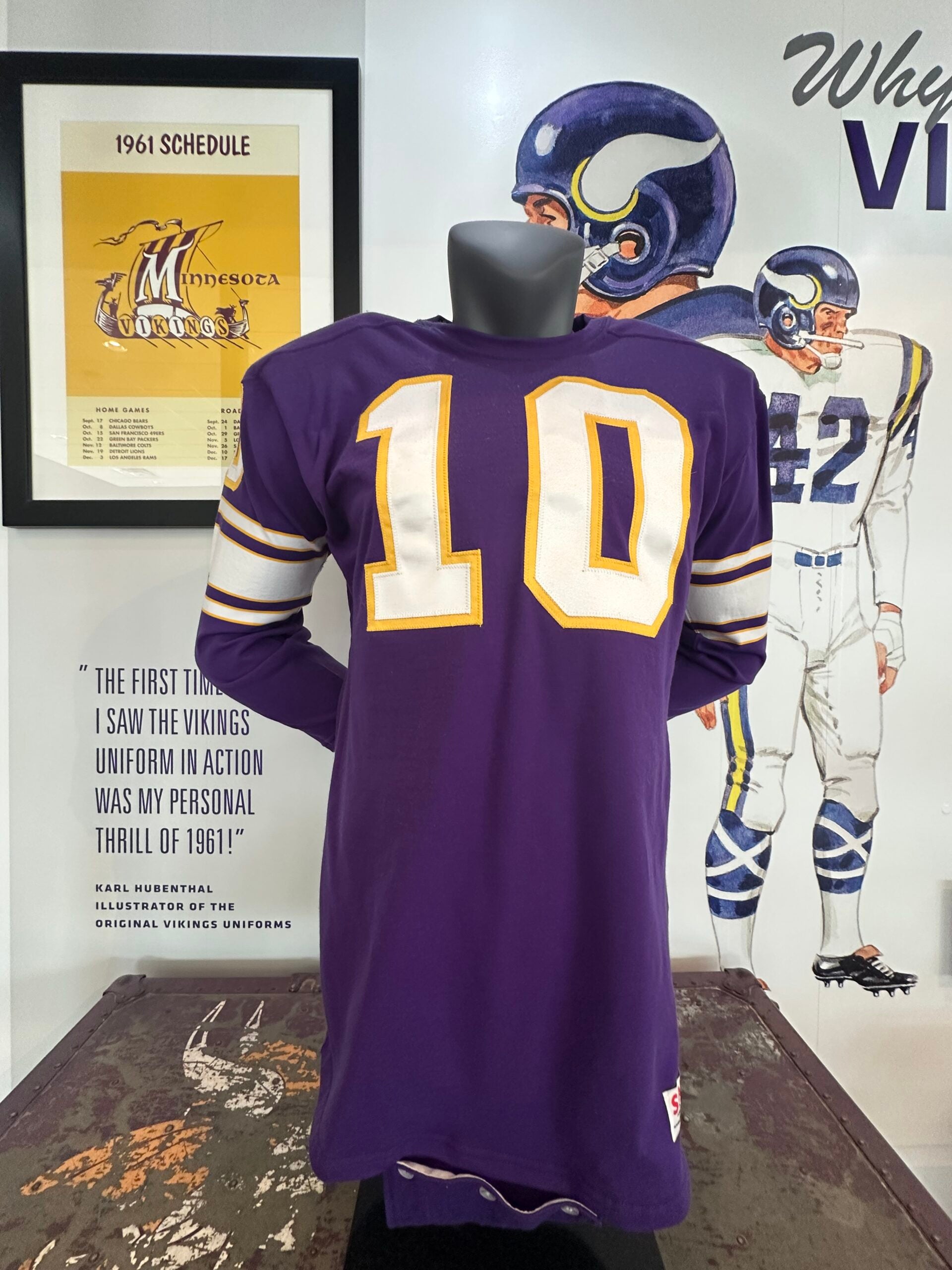 Memorabilia from the Minnesota Vikings' inaugiural 1961 season. 