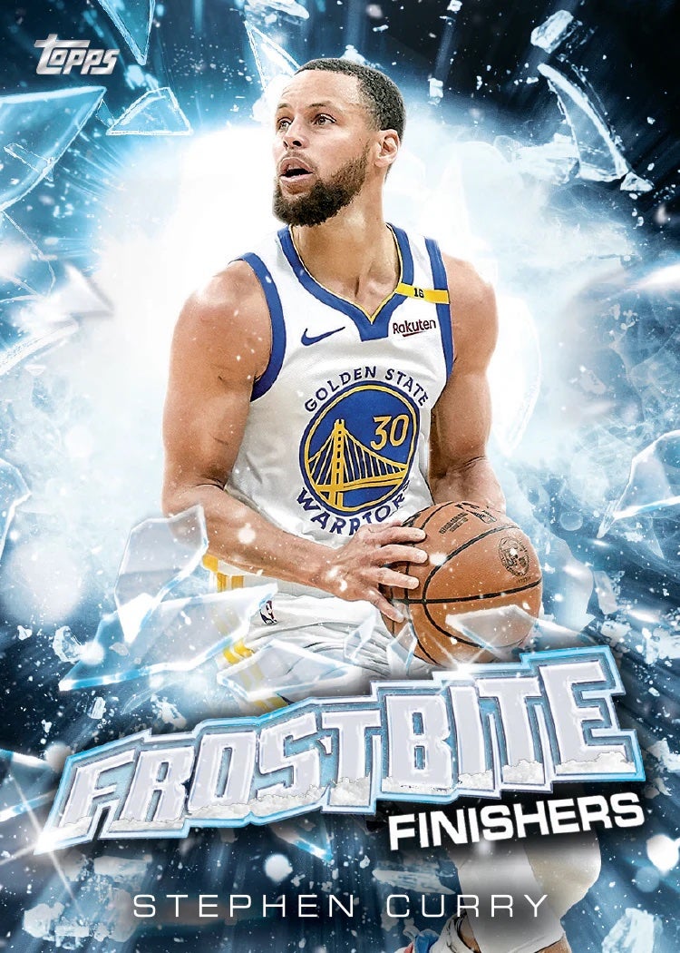 2025 Topps Basketball Holiday Step Curry Frostbite Finishers card. 