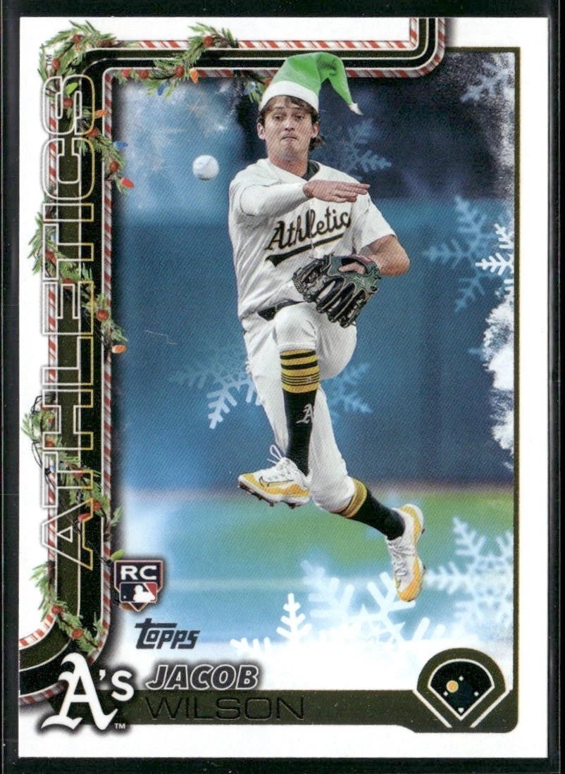 2025 Topps Baseball Holiday Jacob Wilson Rookie card. 