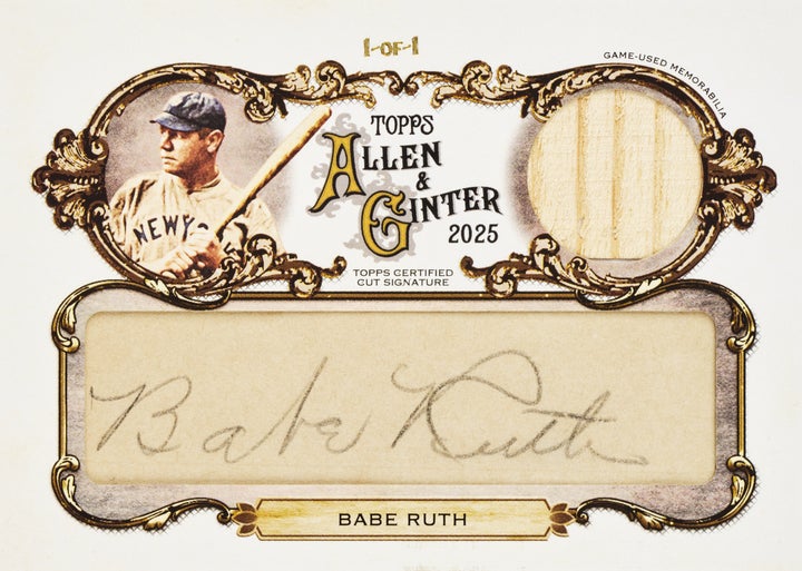 2025 Topps Allen & Ginter Babe Ruth cut signature relic card. 