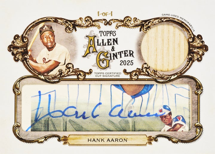2025 Topps Allen & Ginter Hank Aaron cut signature relic card. 