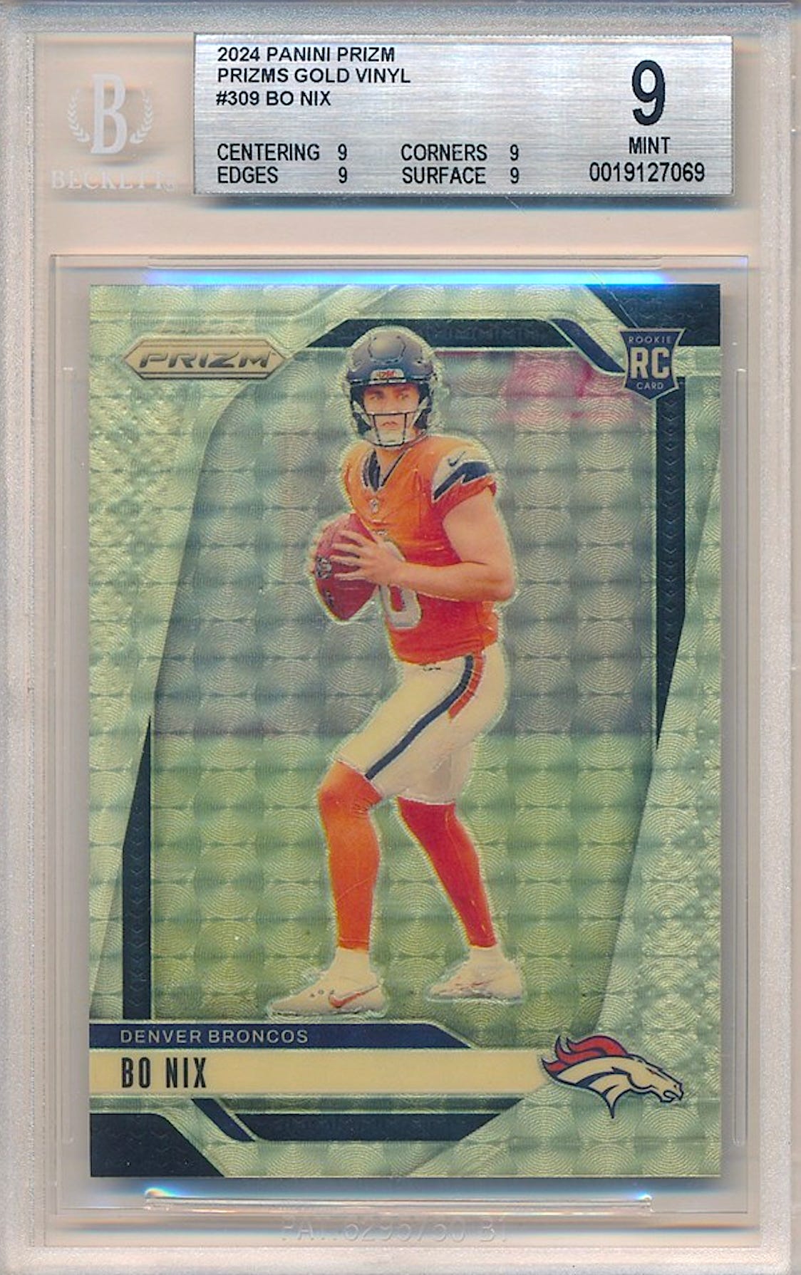 2024 Panini Prizm Bo Nix card.