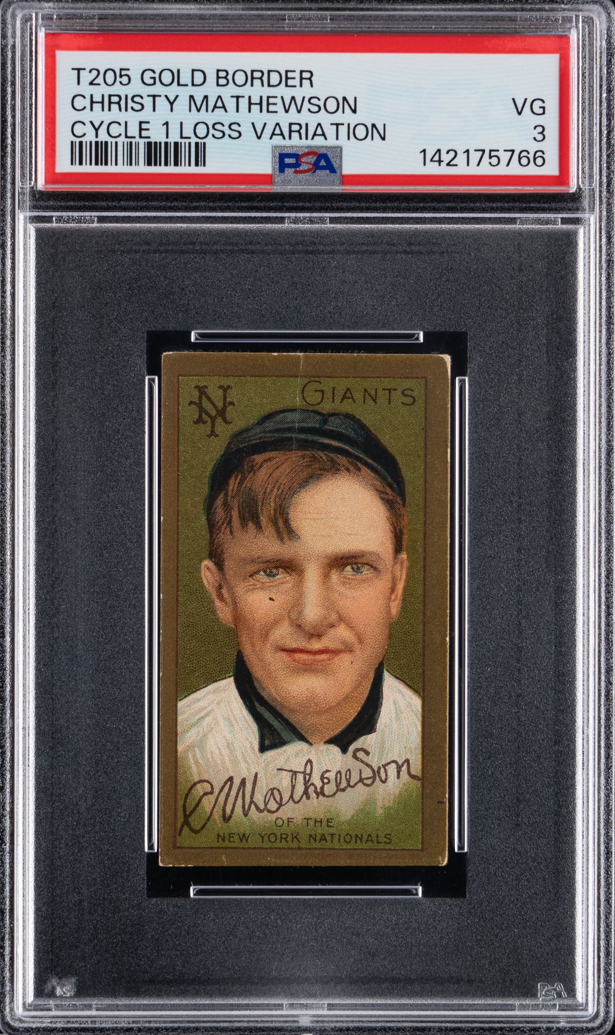 1911 T205 Christy Mathewson Gold Border card.
