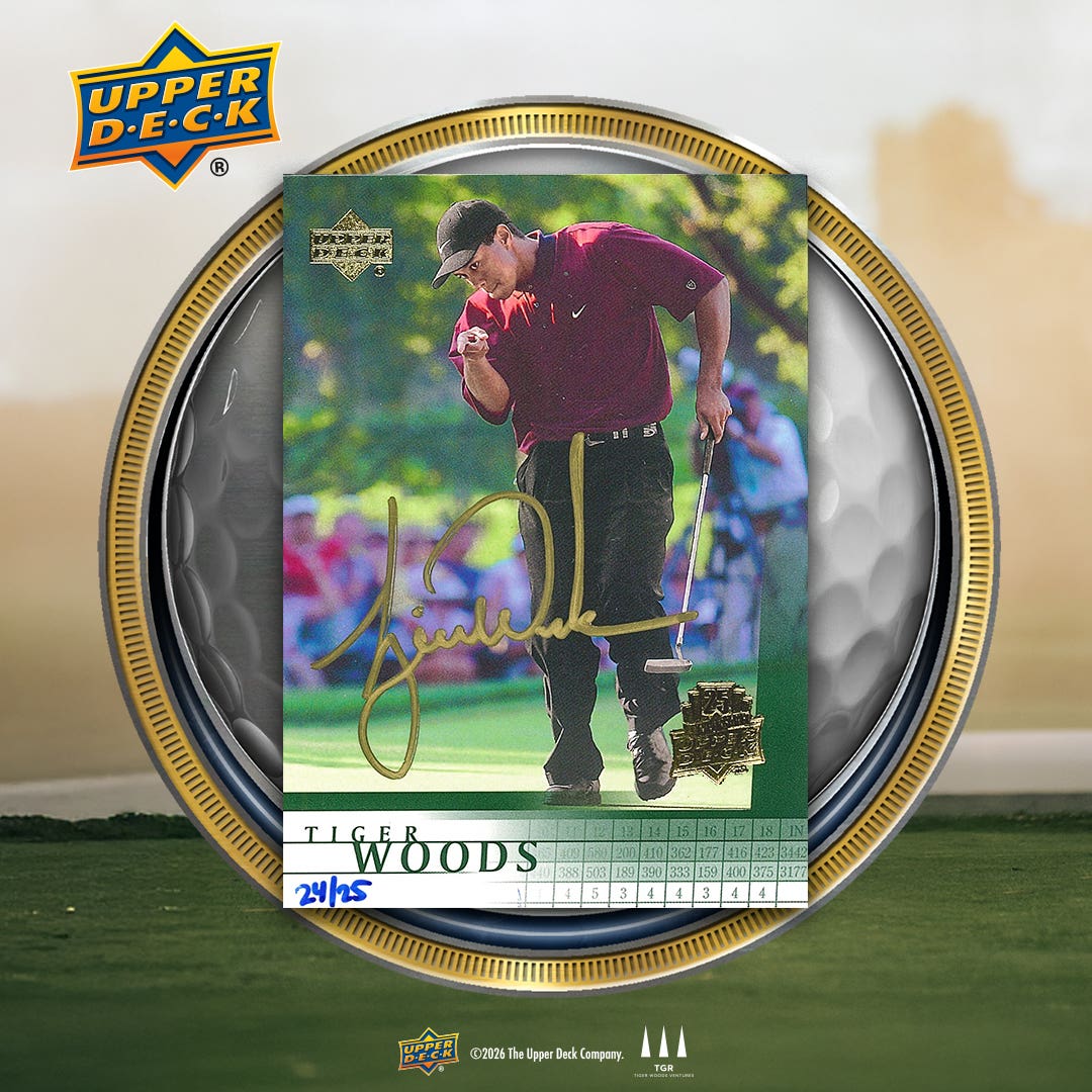 2026 Upper Deck Golf Tiger Woods card.