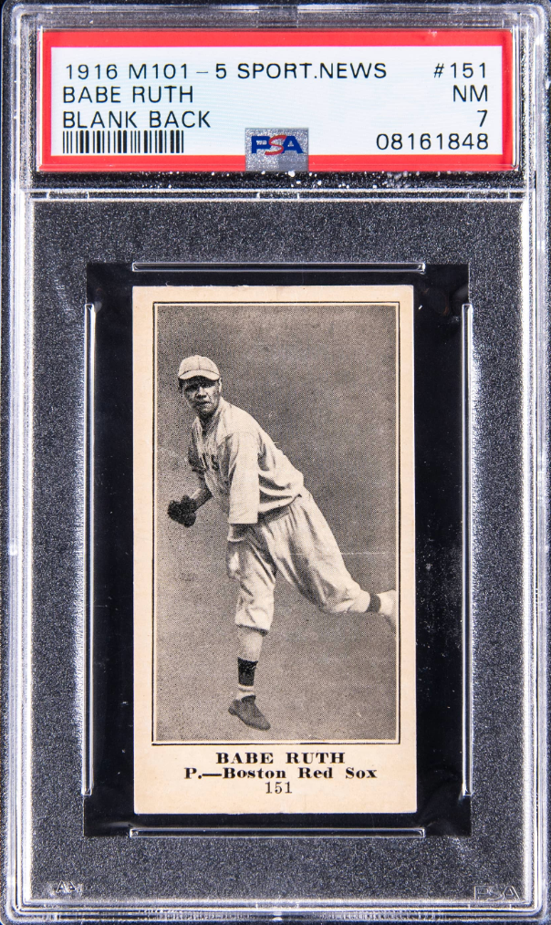 1916 Sporting News Babe Ruth rookie card.