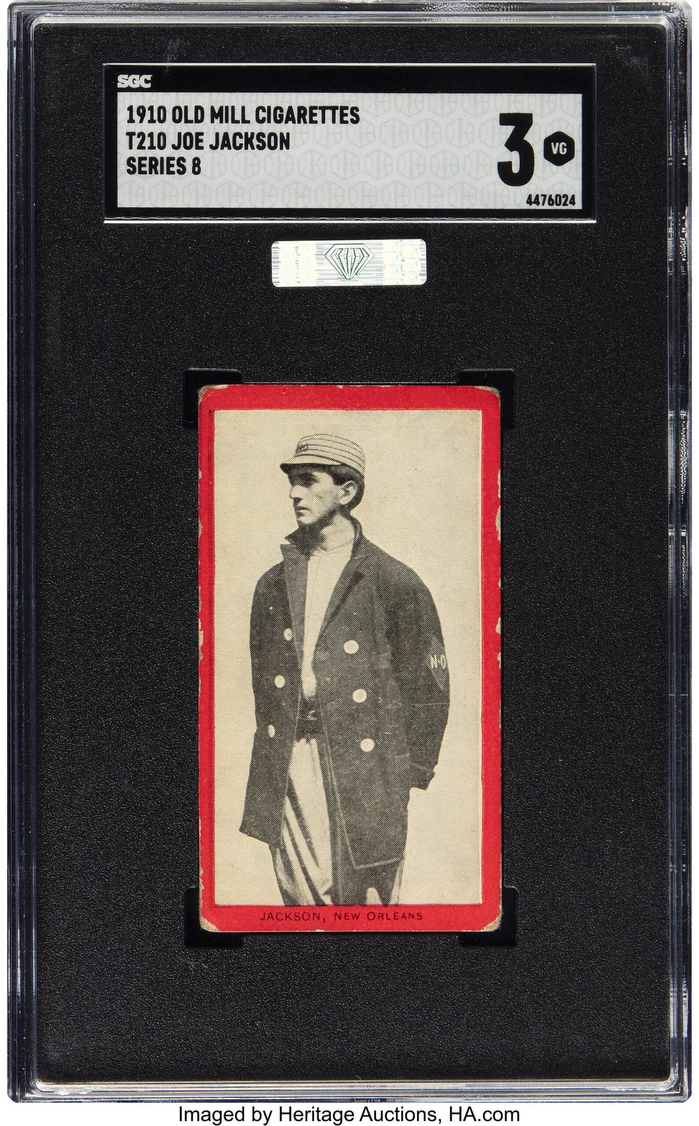 1910 Old Mill Cigarettes Joe Jackson card.
