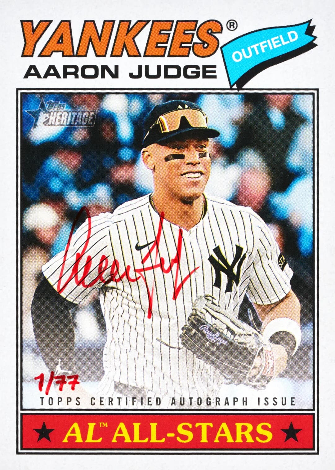 2026 Topps Heritage Aaron Judge Auto card.