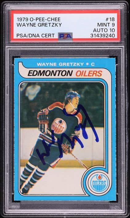 1979 O-Pee-Chee Wayne Gretzky Rookie Auto card.