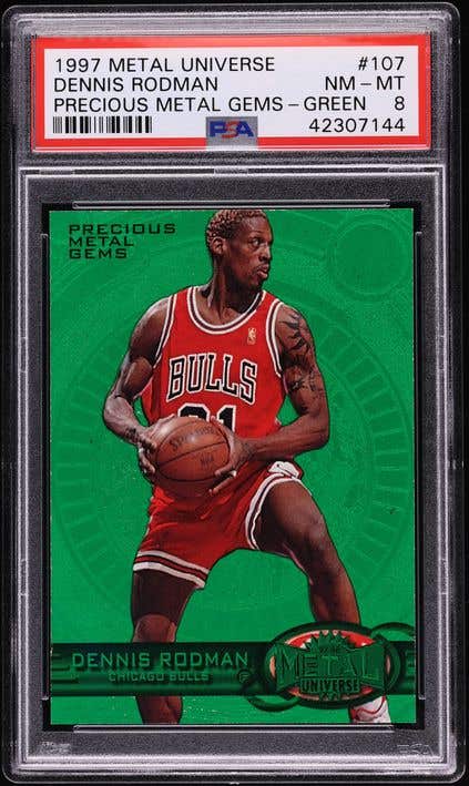 1997 Precious Metal Gems Dennis Rodman card.