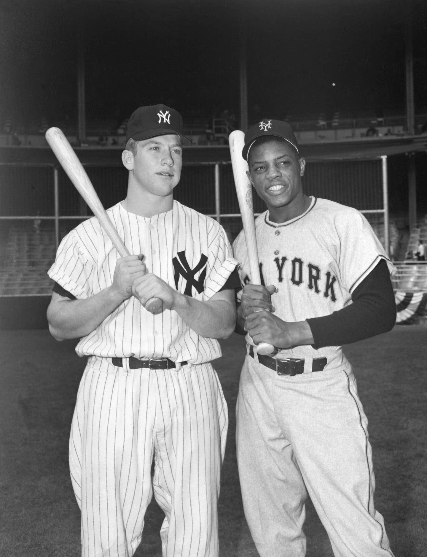 Mickey Mantle and Willie Mays in 1951.