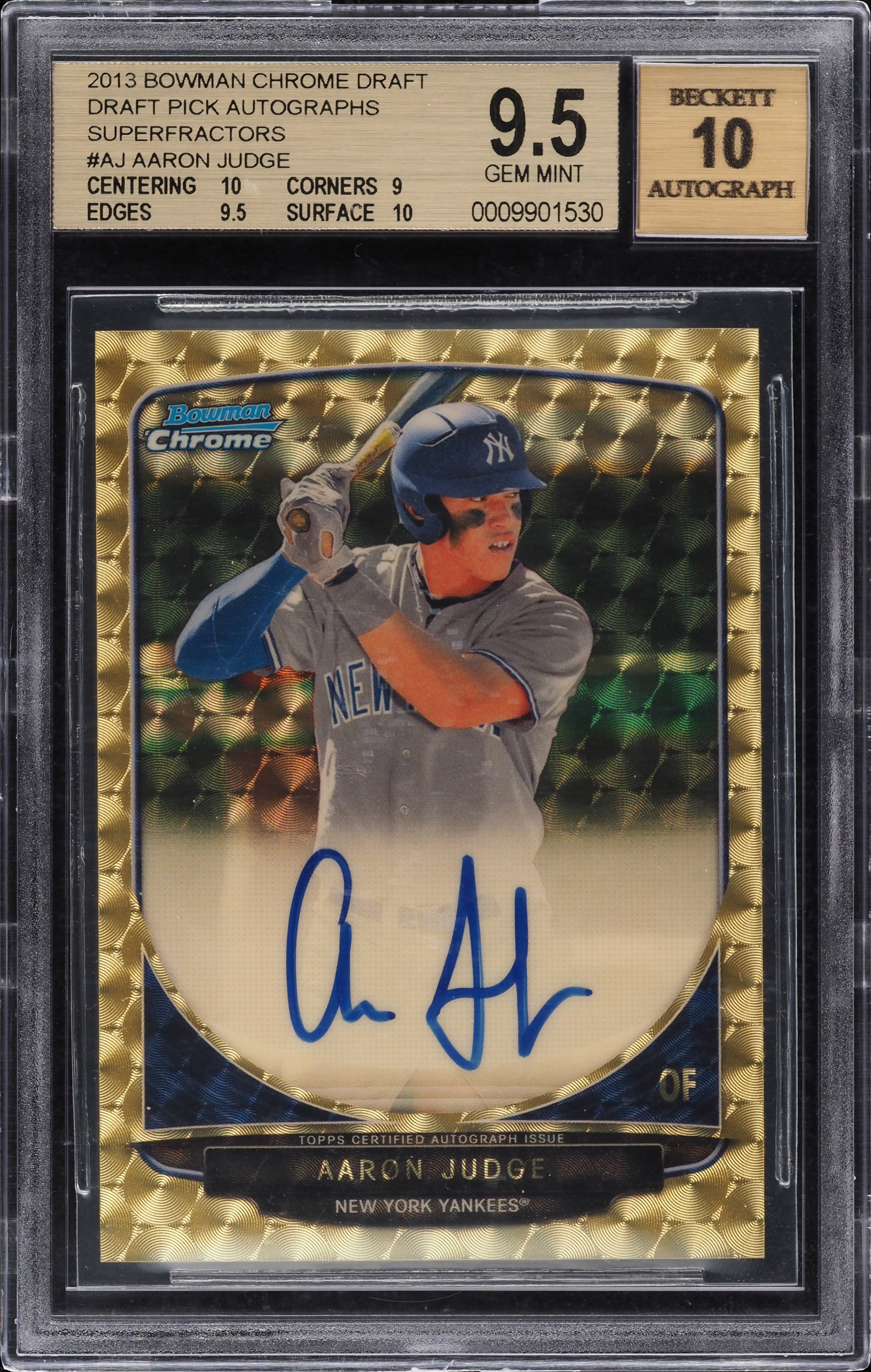 Aaron Judge 2017 Bowman #CRA-AJ Chrome Rookie Auto - Blue