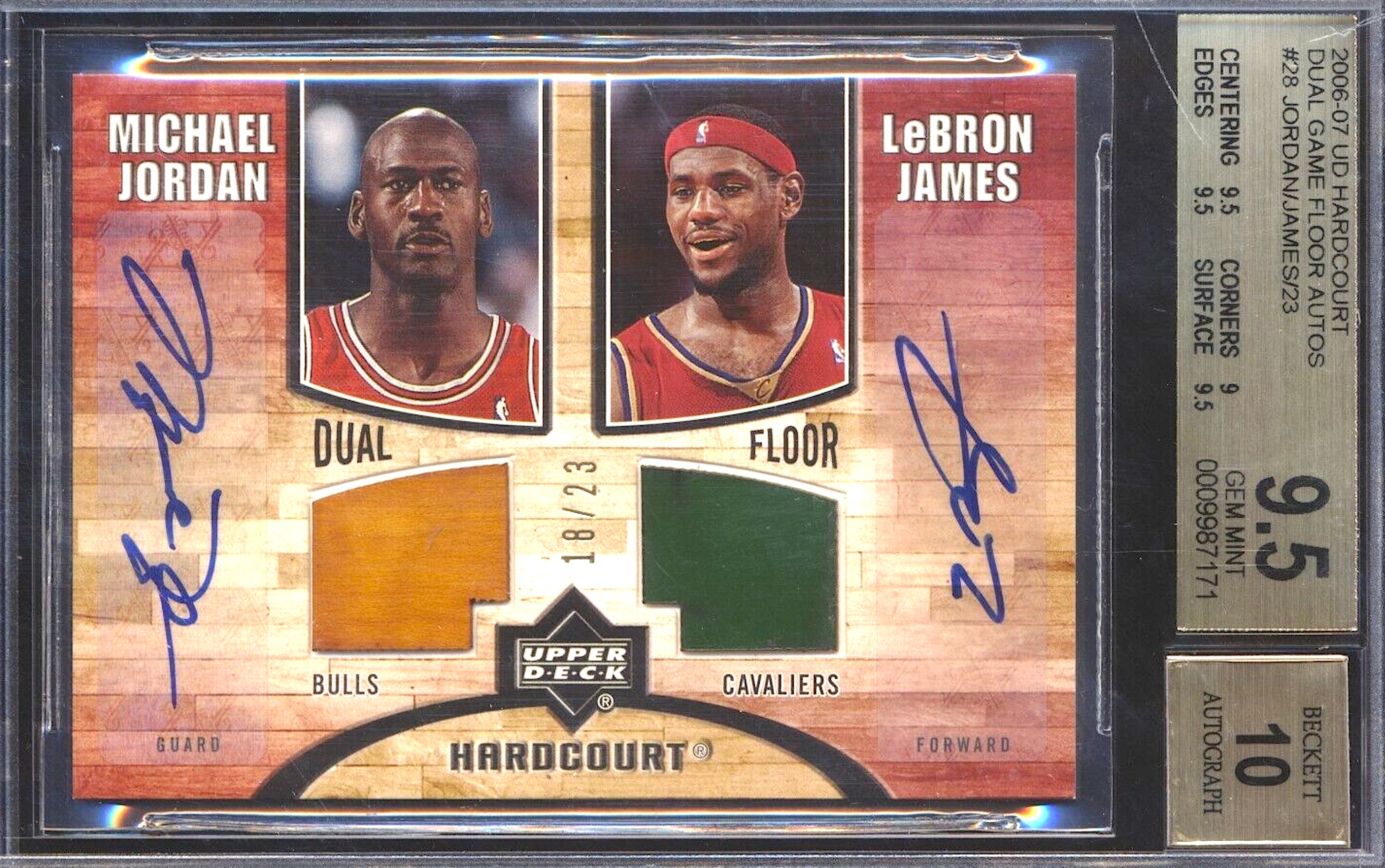 Upper deck レブロンジェームズルーキーカードMichaeljordan MICHAEL JORDAN & LEBRON JAMES Chicago Bulls MJ LJ Dual