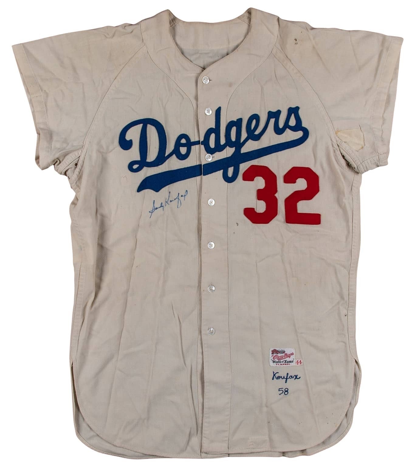 【MLBメモラビリア】ロサンゼルスドジャースgame-usedメンバー表 1958-59-sandy-koufax-game-used